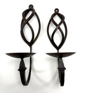 Vintage Wrought Iron Wall Sconces Rustic Black Metal Candle Sconces Gothic